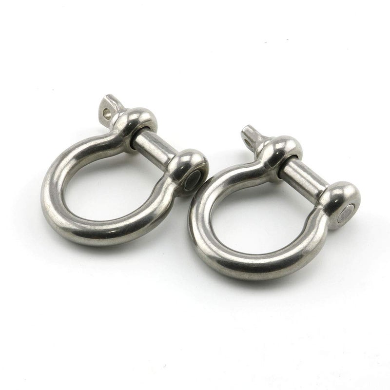 Heyous 2pcs 3/8 Inch 10mm Screw Pin Anchor Shackle Stainless Steel Heavy Duty Bow Shape Load Clamp for Chains Wirerope Lifting Paracord Outdoor Camping Survival Rope Bracelets - Image 5